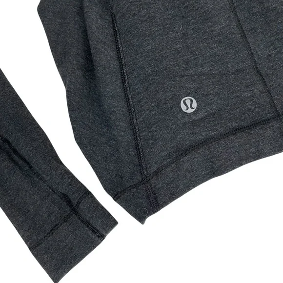 lululemon Iconic Wrap Sweater Heather Black Sz 4 - Picture 8 of 10
